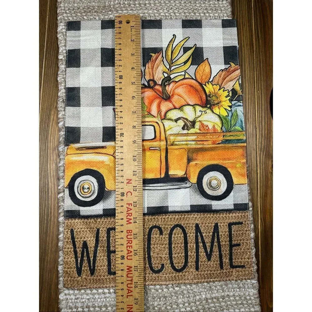 Thanksgiving holiday garden flag farmhouse truck new double sided